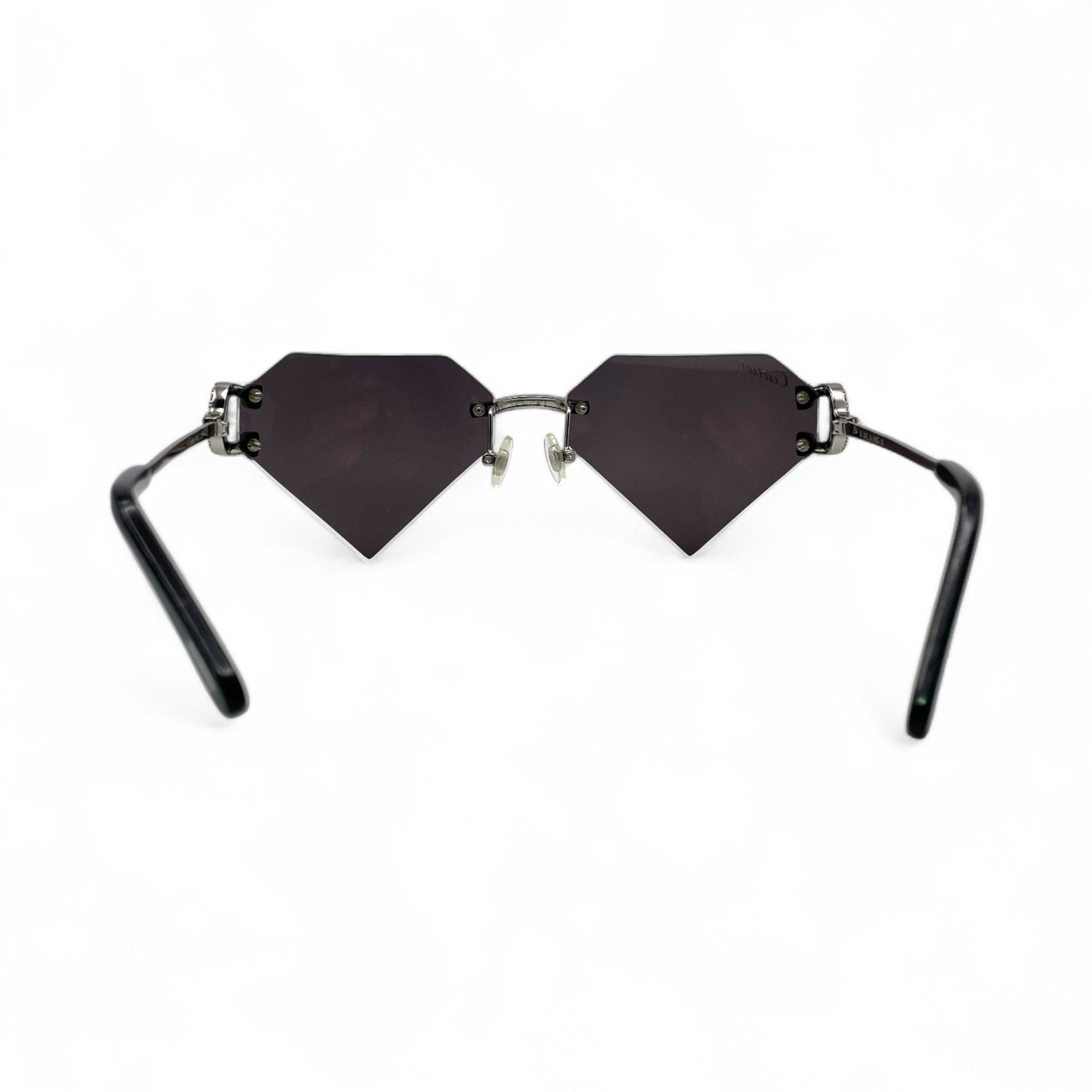 Big C Decor (Iced) - Silver Wires Sunglasses w/ Superman Transitions Lenses - 3pc Diamonds Prong Set (2010s) - Luxury Optical
