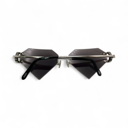 Big C Decor (Iced) - Silver Wires Sunglasses w/ Superman Transitions Lenses - 3pc Diamonds Prong Set (2010s) - Luxury Optical