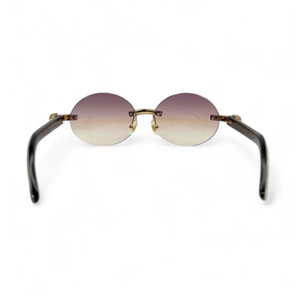 C Decor Buffs (Iced - CZ) - Gold White Genuine Horn Sunglasses - Diamonds Sets (2010s) - Luxury Optical