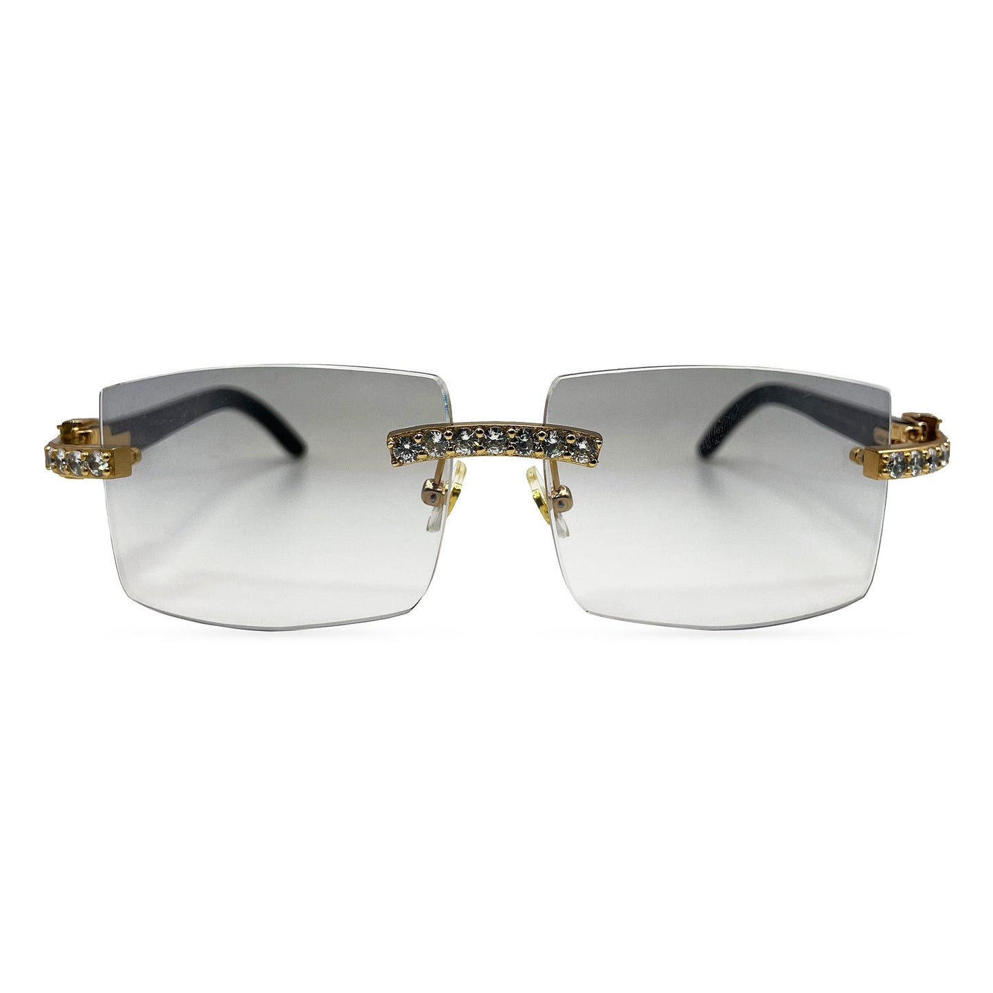 C Decor Buffs (Iced - CZ) - Gold White Genuine Horn Sunglasses - Diamonds Sets (2010s) - Luxury Optical