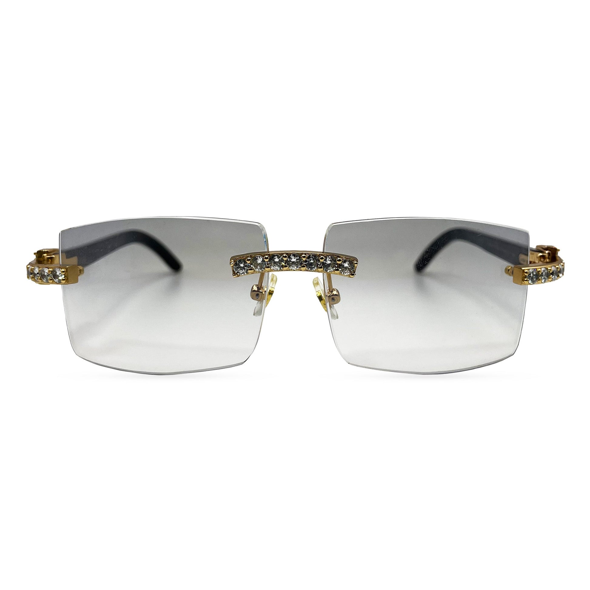 C Decor Buffs (Iced - CZ) - Gold White Genuine Horn Sunglasses - Diamonds Sets (2010s) - Luxury Optical