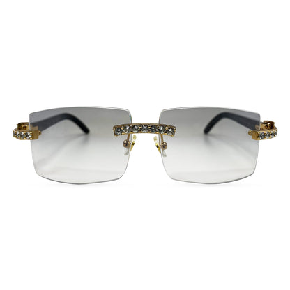 C Decor Buffs (Iced - CZ) - Gold White Genuine Horn Sunglasses - Diamonds Sets (2010s) - Luxury Optical