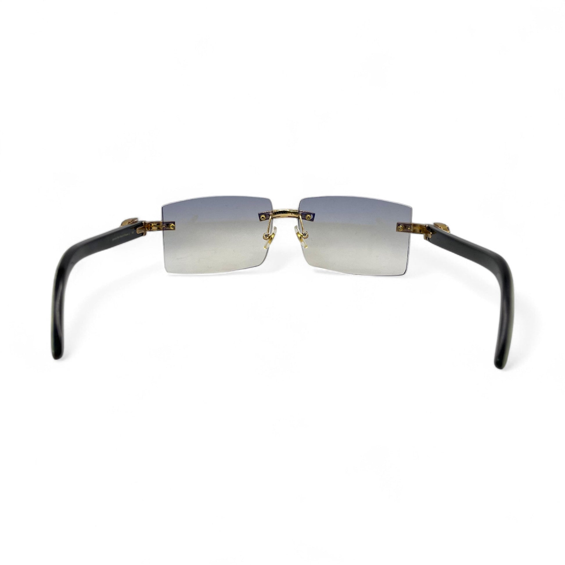 C Decor Buffs (Iced - CZ) - Gold White Genuine Horn Sunglasses - Diamonds Sets (2010s) - Luxury Optical