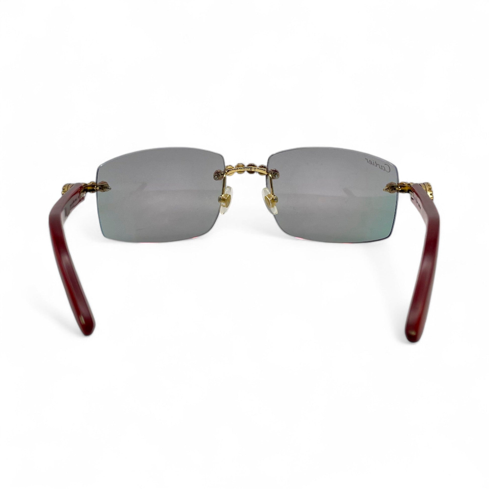 C Decor Woods (Iced - CZ) - Gold Woods Sunglasses w/ Diamonds Flower Set (2010s) - Luxury Optical