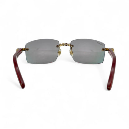 C Decor Woods (Iced - CZ) - Gold Woods Sunglasses w/ Diamonds Flower Set (2010s) - Luxury Optical