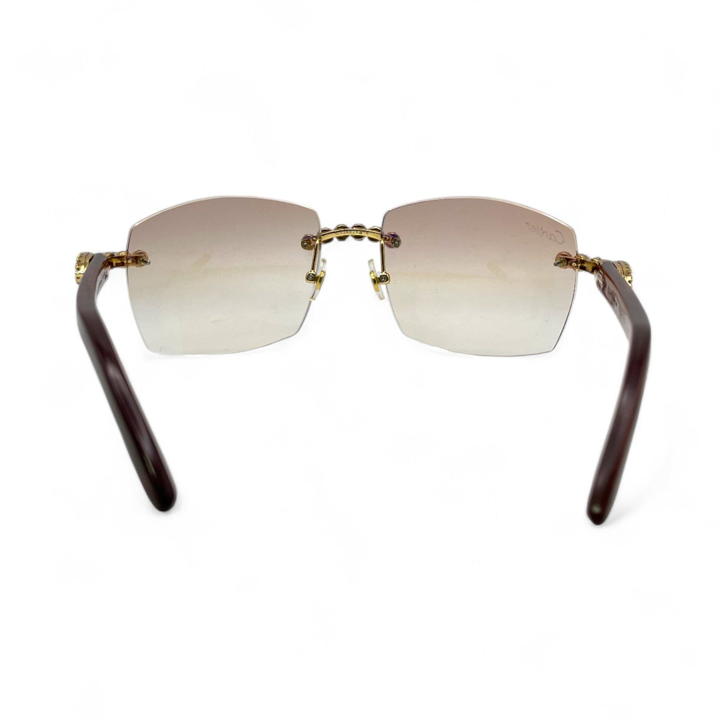 C Decor Woods (Iced - CZ) - Gold Woods Sunglasses w/ Diamonds Flower Set (2010s) - Luxury Optical