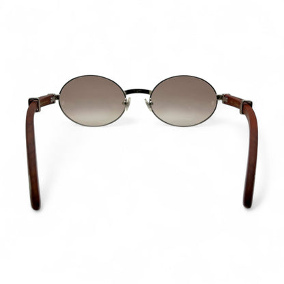Giverny - 55-22 Gold Woods Sunglasses w/ Light Brown Lenses - Luxury Optical