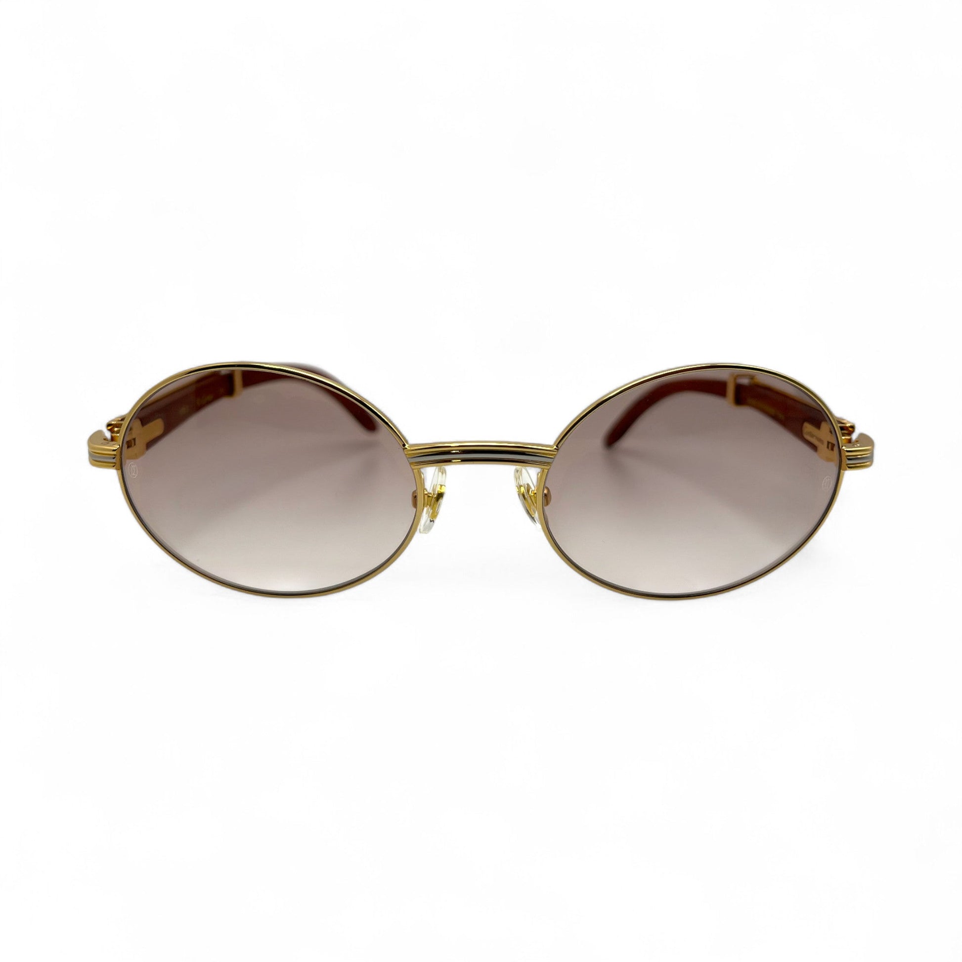 Giverny - 55-22 Gold Woods Sunglasses w/ Light Brown Lenses - Luxury Optical