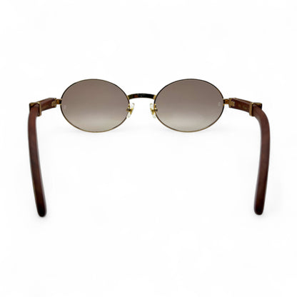 Giverny - 55-22 Gold Woods Sunglasses w/ Light Brown Lenses - Luxury Optical