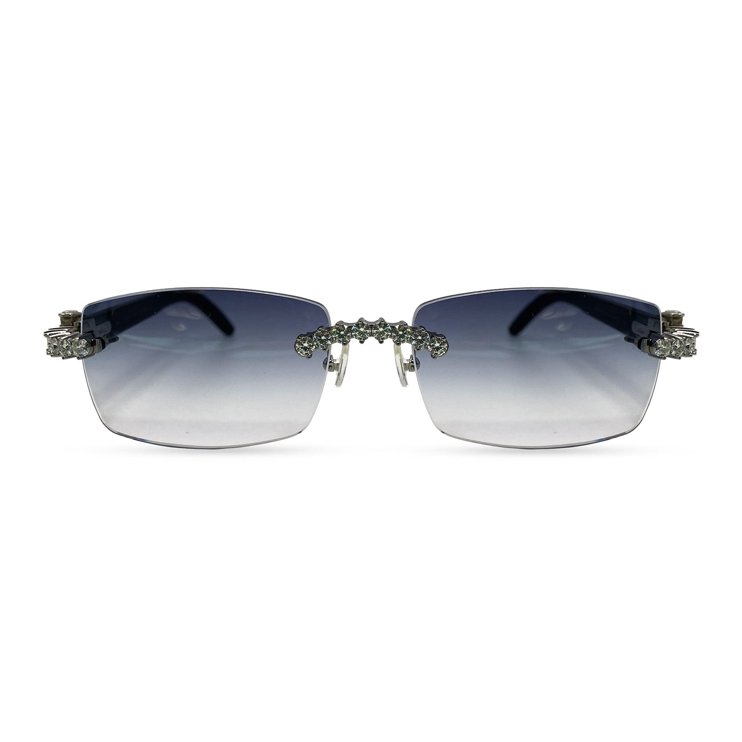 C Decor Buffs (Iced - VVS Genuine) - White Genuine Horn Sunglasses - Genuine Diamonds Prong Set (2020s) - Luxury Optical