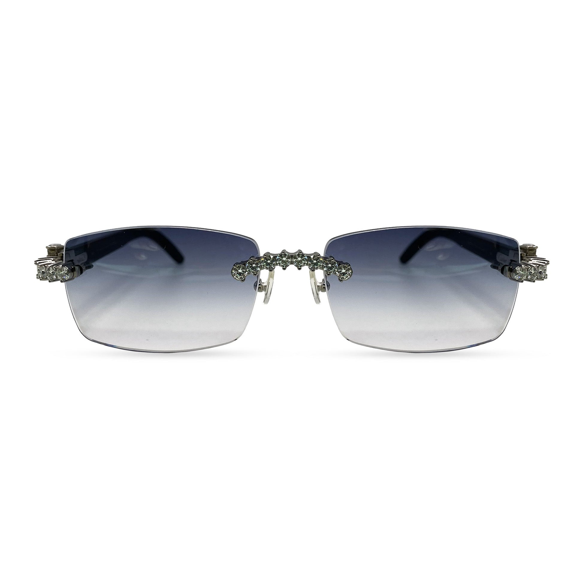 C Decor Buffs (Iced - VVS Genuine) - White Genuine Horn Sunglasses - Genuine Diamonds Prong Set (2020s) - Luxury Optical