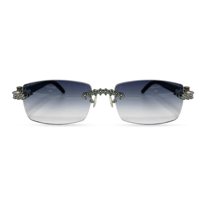 C Decor Buffs (Iced - VVS Genuine) - White Genuine Horn Sunglasses - Genuine Diamonds Prong Set (2020s) - Luxury Optical