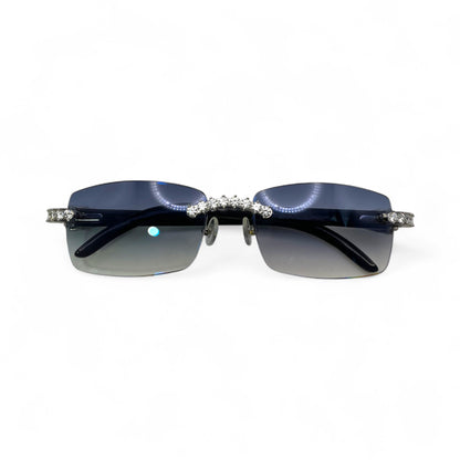 C Decor Buffs (Iced - VVS Genuine) - White Genuine Horn Sunglasses - Genuine Diamonds Prong Set (2020s) - Luxury Optical