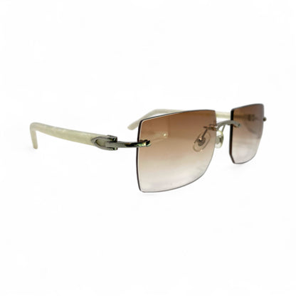 C Decor Marbles - Silver Composite Marbles Sunglasses (2010s) - Luxury Optical
