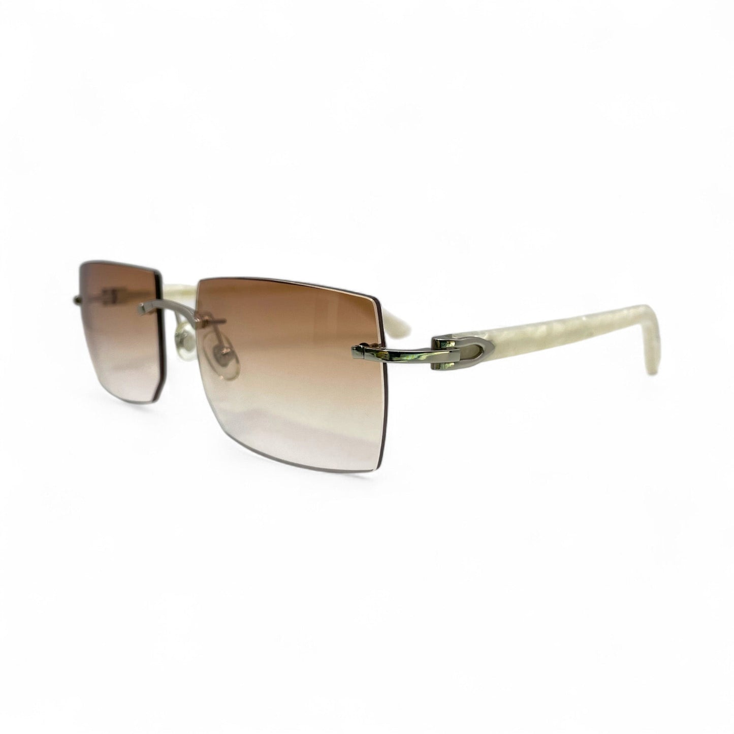 C Decor Marbles - Silver Composite Marbles Sunglasses (2010s) - Luxury Optical