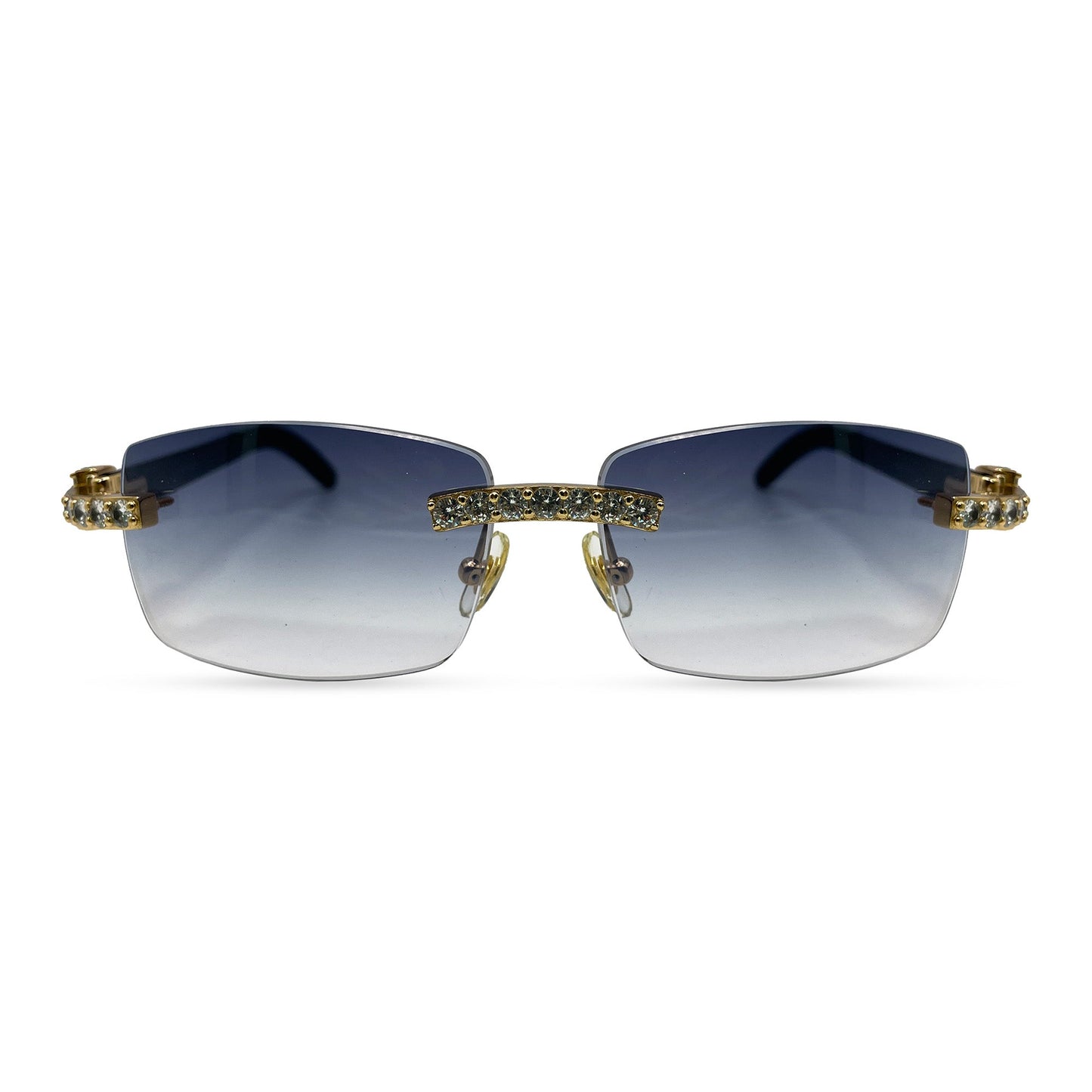 C Decor Buffs (Iced - CZ) - Gold White Genuine Horn Sunglasses - Diamonds Sets (2010s) - Luxury Optical