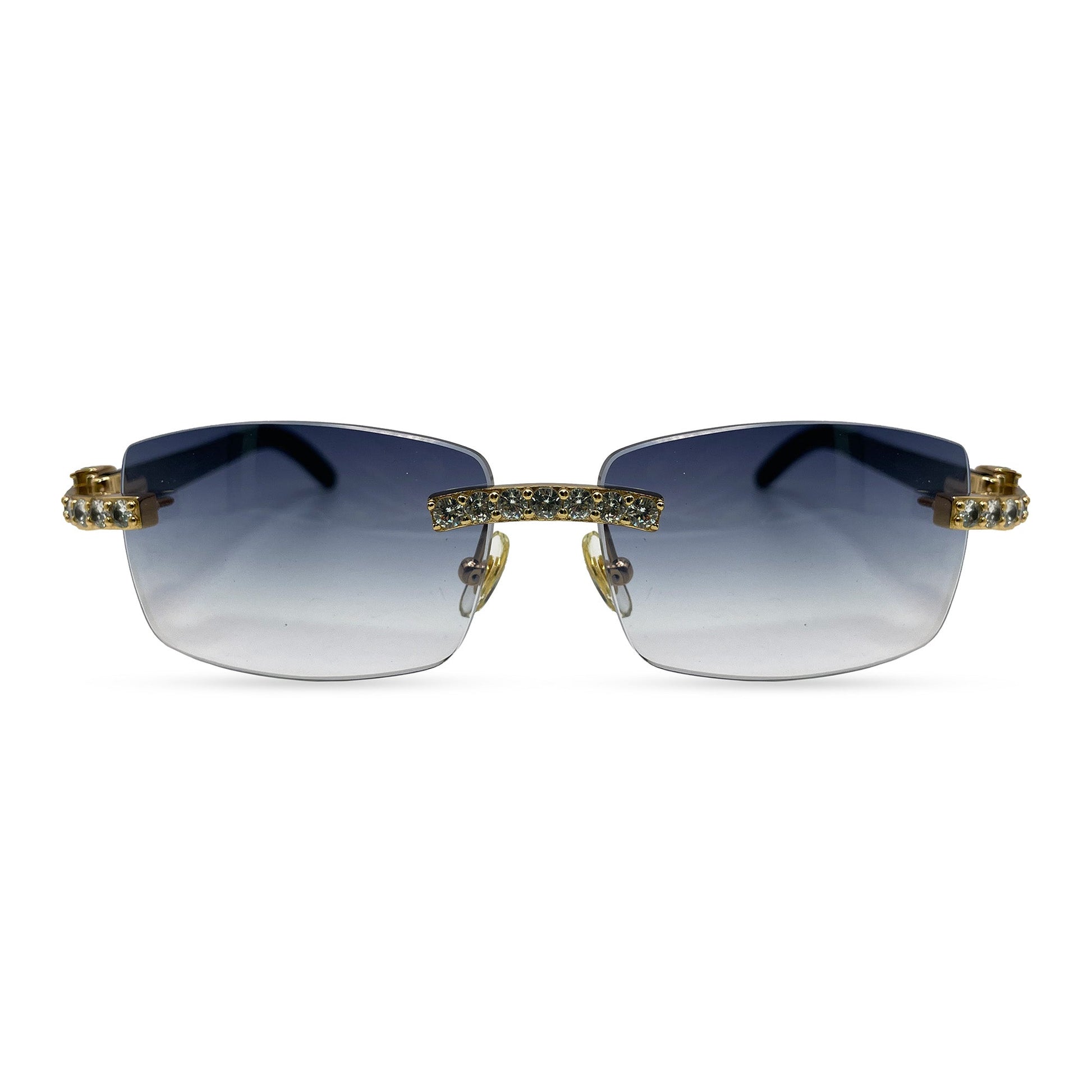 C Decor Buffs (Iced - CZ) - Gold White Genuine Horn Sunglasses - Diamonds Sets (2010s) - Luxury Optical