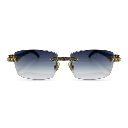 C Decor Buffs (Iced - CZ) - Gold White Genuine Horn Sunglasses - Diamonds Sets (2010s) - Luxury Optical