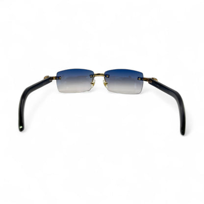 C Decor Buffs (Iced - CZ) - Gold White Genuine Horn Sunglasses - Diamonds Sets (2010s) - Luxury Optical