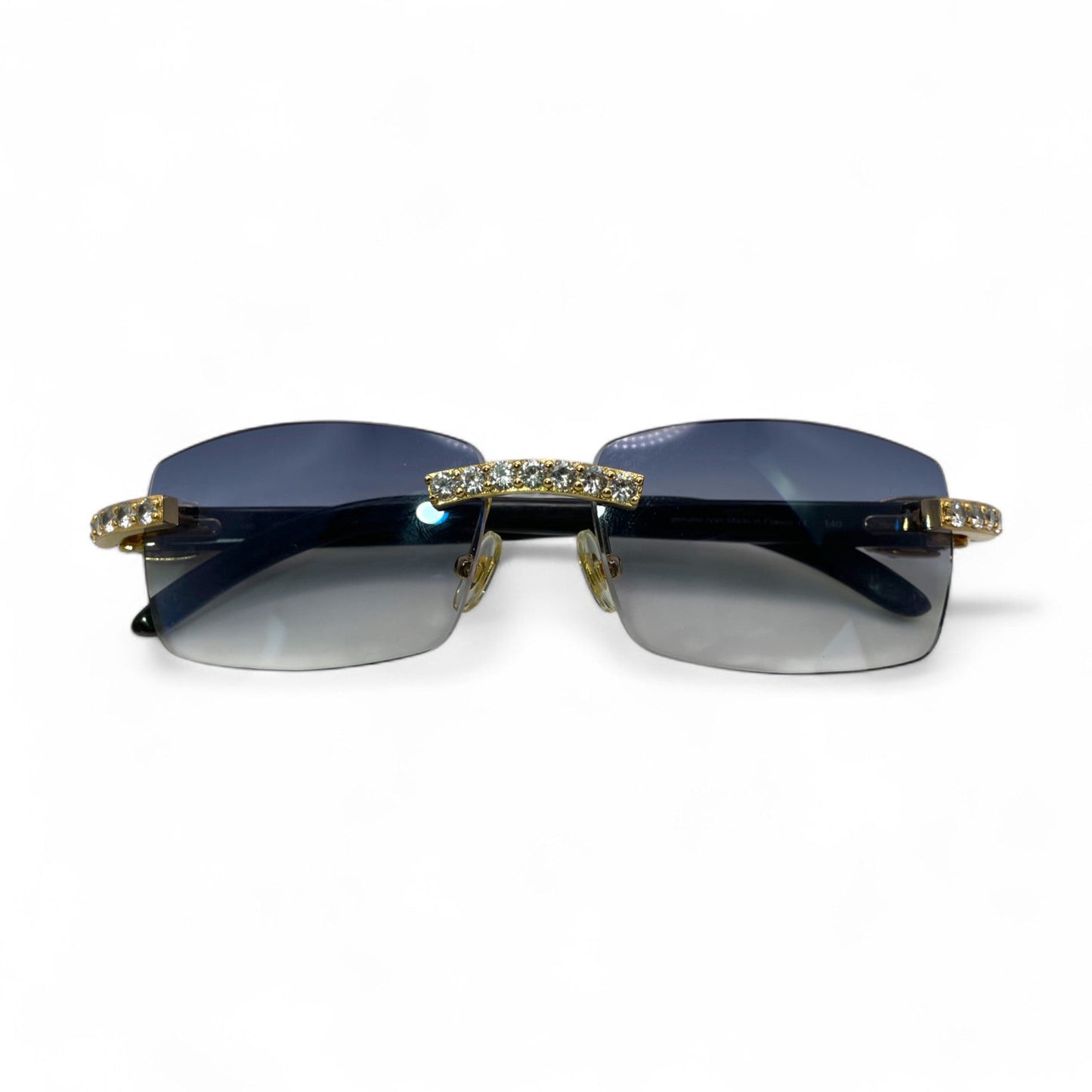 C Decor Buffs (Iced - CZ) - Gold White Genuine Horn Sunglasses - Diamonds Sets (2010s) - Luxury Optical