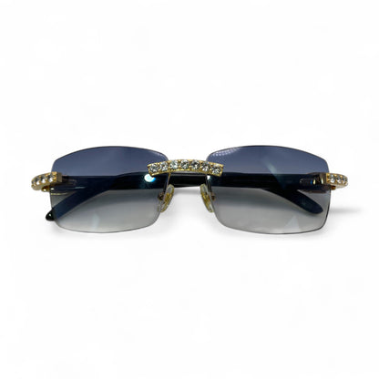 C Decor Buffs (Iced - CZ) - Gold White Genuine Horn Sunglasses - Diamonds Sets (2010s) - Luxury Optical