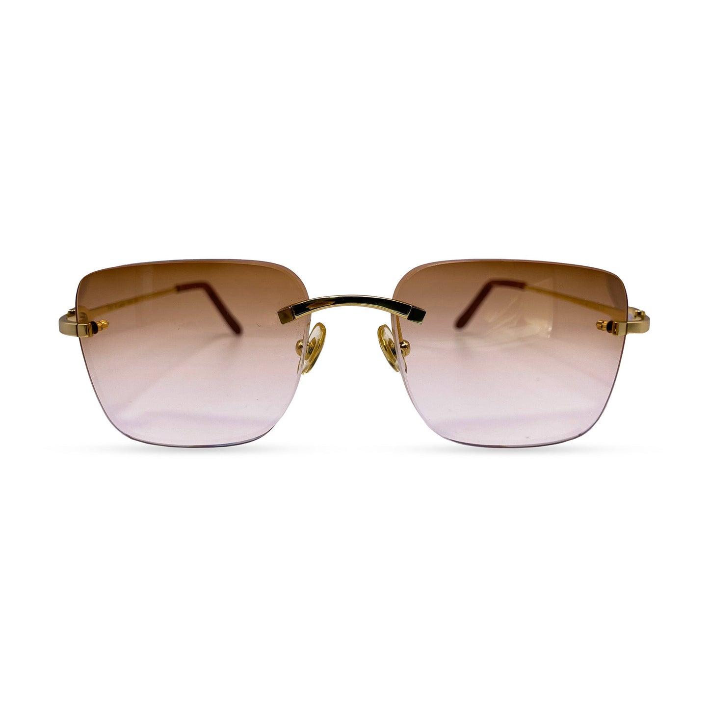 C Decor Wires - Rimless Sunglasses w/ Brown Lenses (2010) - Luxury Optical
