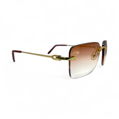 C Decor Wires - Rimless Sunglasses w/ Brown Lenses (2010) - Luxury Optical