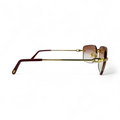 C Decor Wires - Rimless Sunglasses w/ Brown Lenses (2010) - Luxury Optical