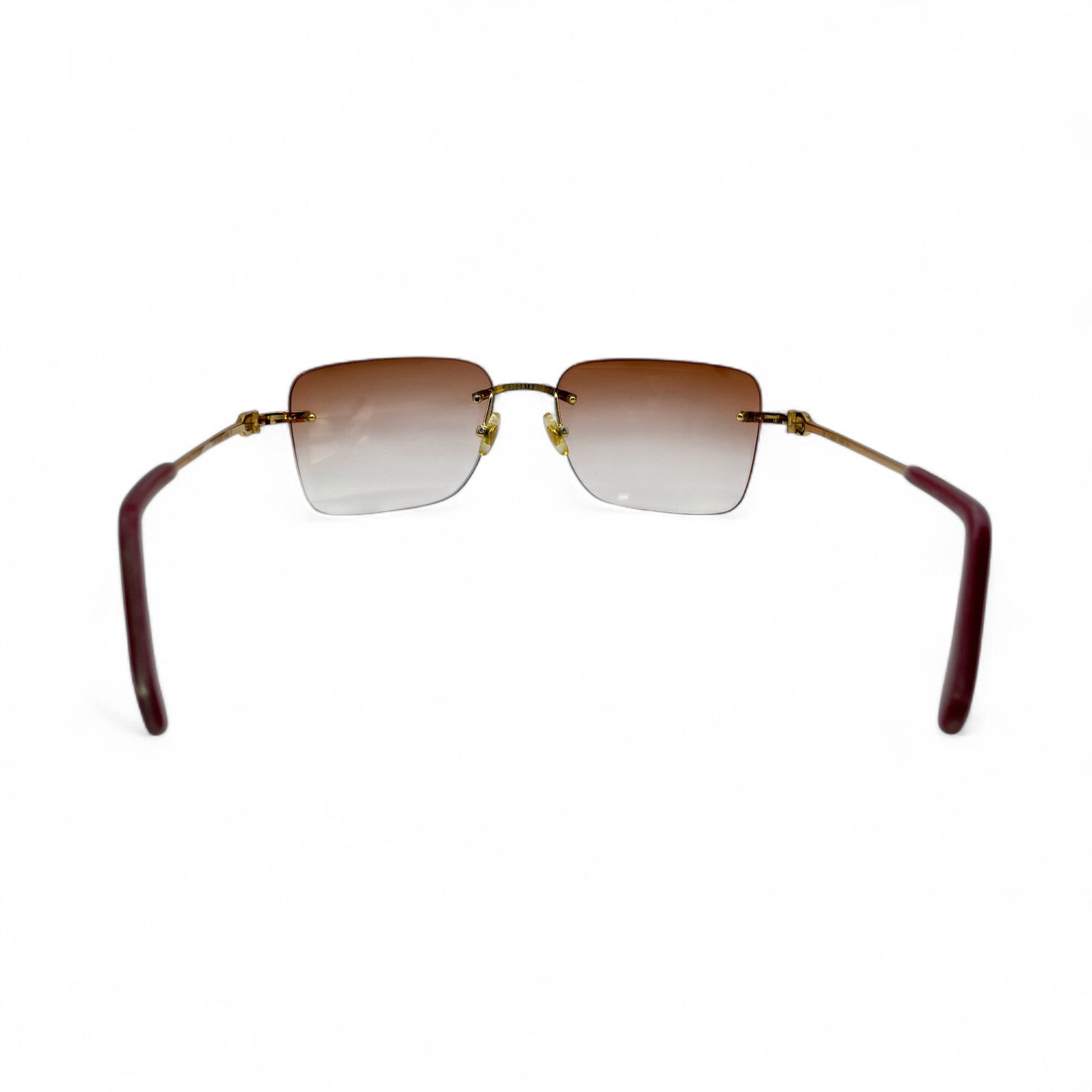 C Decor Wires - Rimless Sunglasses w/ Brown Lenses (2010) - Luxury Optical