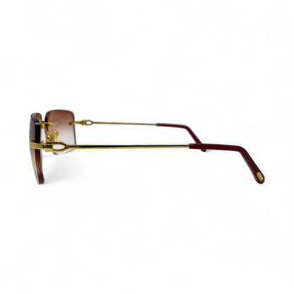 C Decor Wires - Rimless Sunglasses w/ Brown Lenses (2010) - Luxury Optical