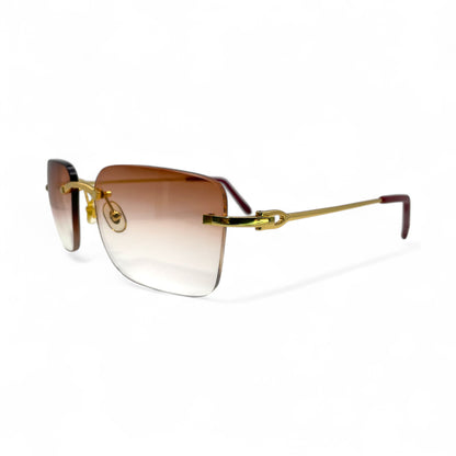 C Decor Wires - Rimless Sunglasses w/ Brown Lenses (2010) - Luxury Optical