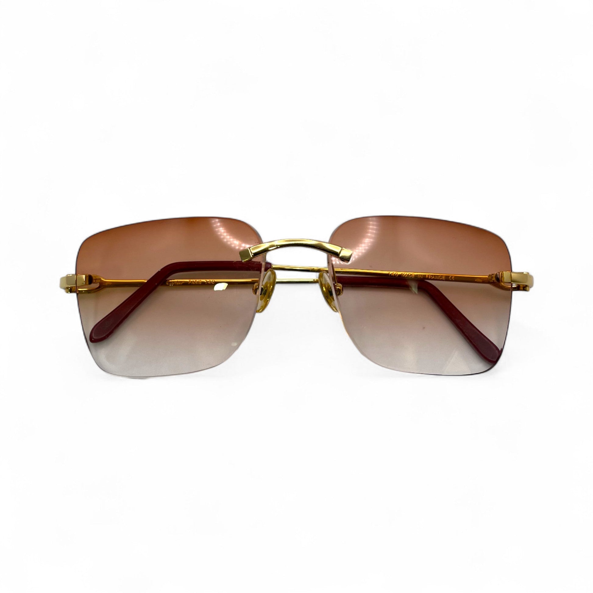 C Decor Wires - Rimless Sunglasses w/ Brown Lenses (2010) - Luxury Optical