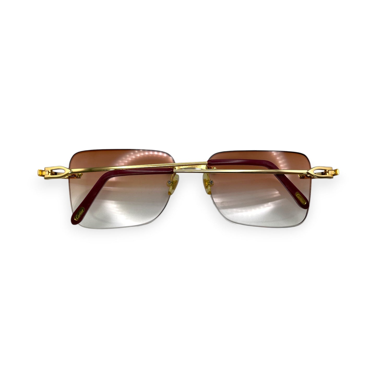 C Decor Wires - Rimless Sunglasses w/ Brown Lenses (2010) - Luxury Optical
