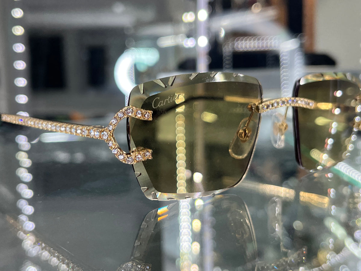 Big C Decor (Iced - Diamond Cut) Wires Sunglasses w/ Custom Lenses - All Frame Diamond Set (2010s)