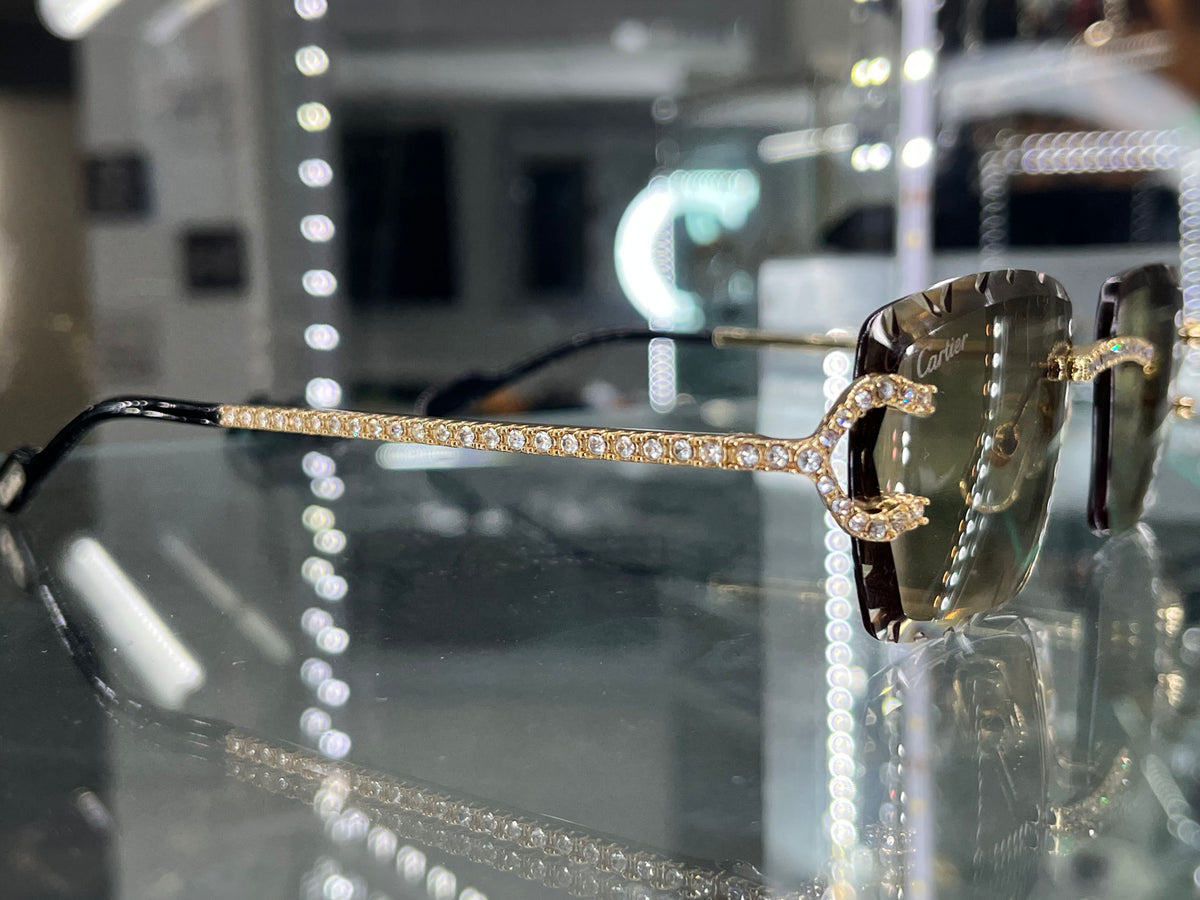 Big C Decor (Iced - Diamond Cut) Wires Sunglasses w/ Custom Lenses - All Frame Diamond Set (2010s)