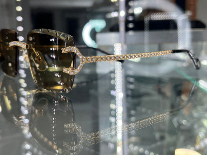 Big C Decor (Iced - Diamond Cut) Wires Sunglasses w/ Custom Lenses - All Frame Diamond Set (2010s)