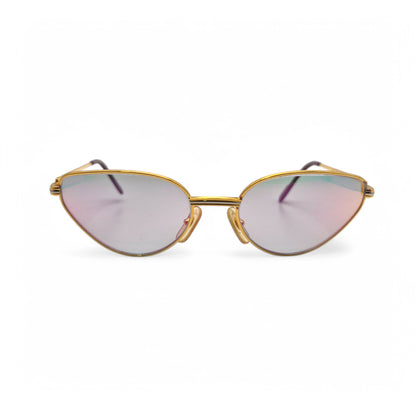 Authentic Cartier Rivoli - Gold Wires Sunglasses w/ Iridescent Cat-Eye Lenses (90s)