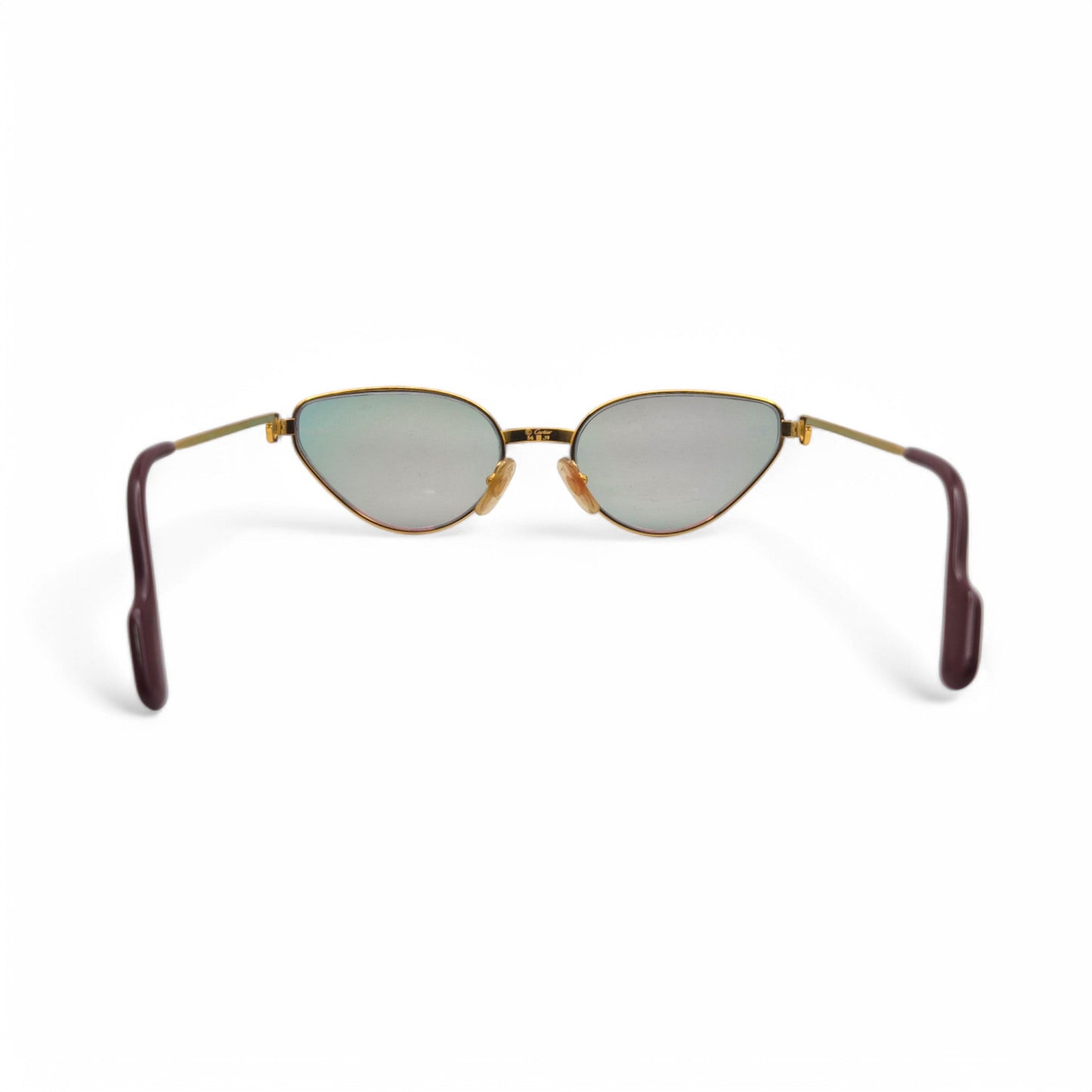 Authentic Cartier Rivoli - Gold Wires Sunglasses w/ Iridescent Cat-Eye Lenses (90s)