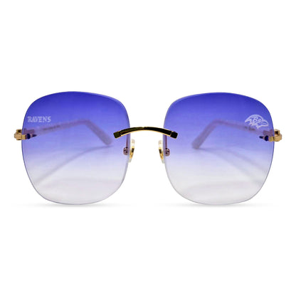 C Decor "Baltimore Ravens" - Gold White Marbles Sunglasses w/ Custom Violet Onyx Lenses (2025)