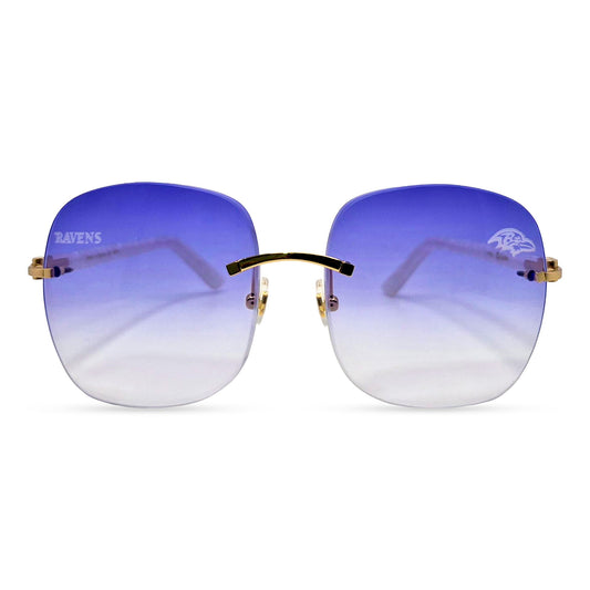 C Decor "Baltimore Ravens" - Gold White Marbles Sunglasses w/ Custom Violet Onyx Lenses (2025)