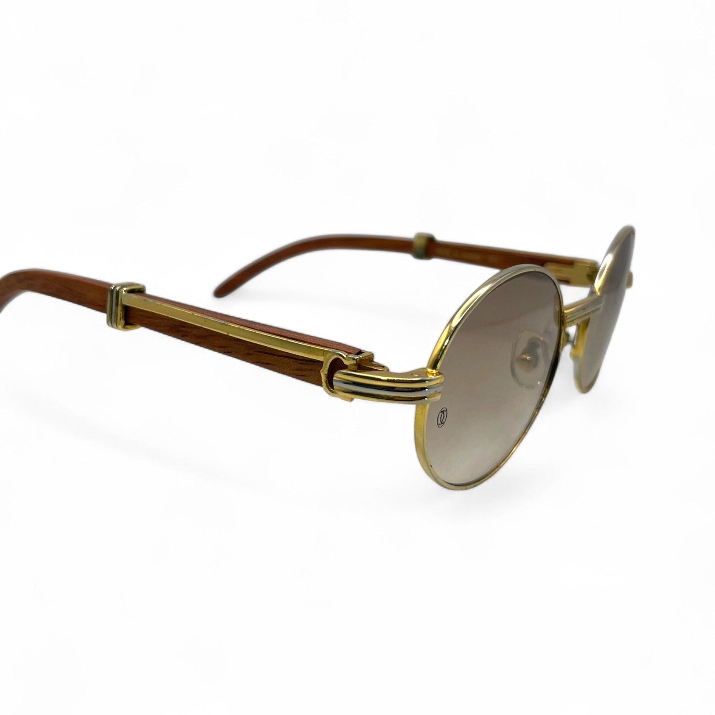 Giverny - 53-22 Gold Woods Sunglasses w/ Light Brown Lenses (90s) - Luxury Optical