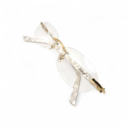 CT0056O Authentic Cartier C Decor - 52-16 Acetate Marbles Eyeglasses (2020s)
