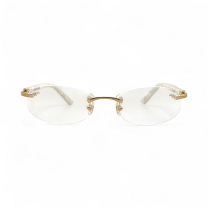 CT0056O Authentic Cartier C Decor - 52-16 Acetate Marbles Eyeglasses (2020s)
