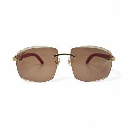 C Decor Woods (Transitions w/ Diamond Cut) - Gold Woods Sunglasses w/ Transitional Lenses (2010s) - Luxury Optical
