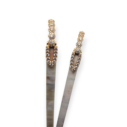 C Decor Temples - White Buffs w/ Swirls - Gold Diamonds Flower Hinges