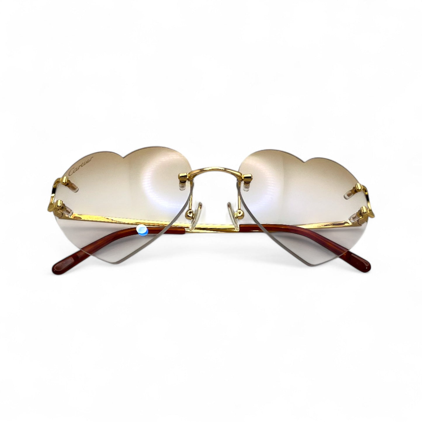 Big C Decor - Gold Wires Sunglasses w/ Hennessy Brown Lenses (2000s) - Luxury Optical