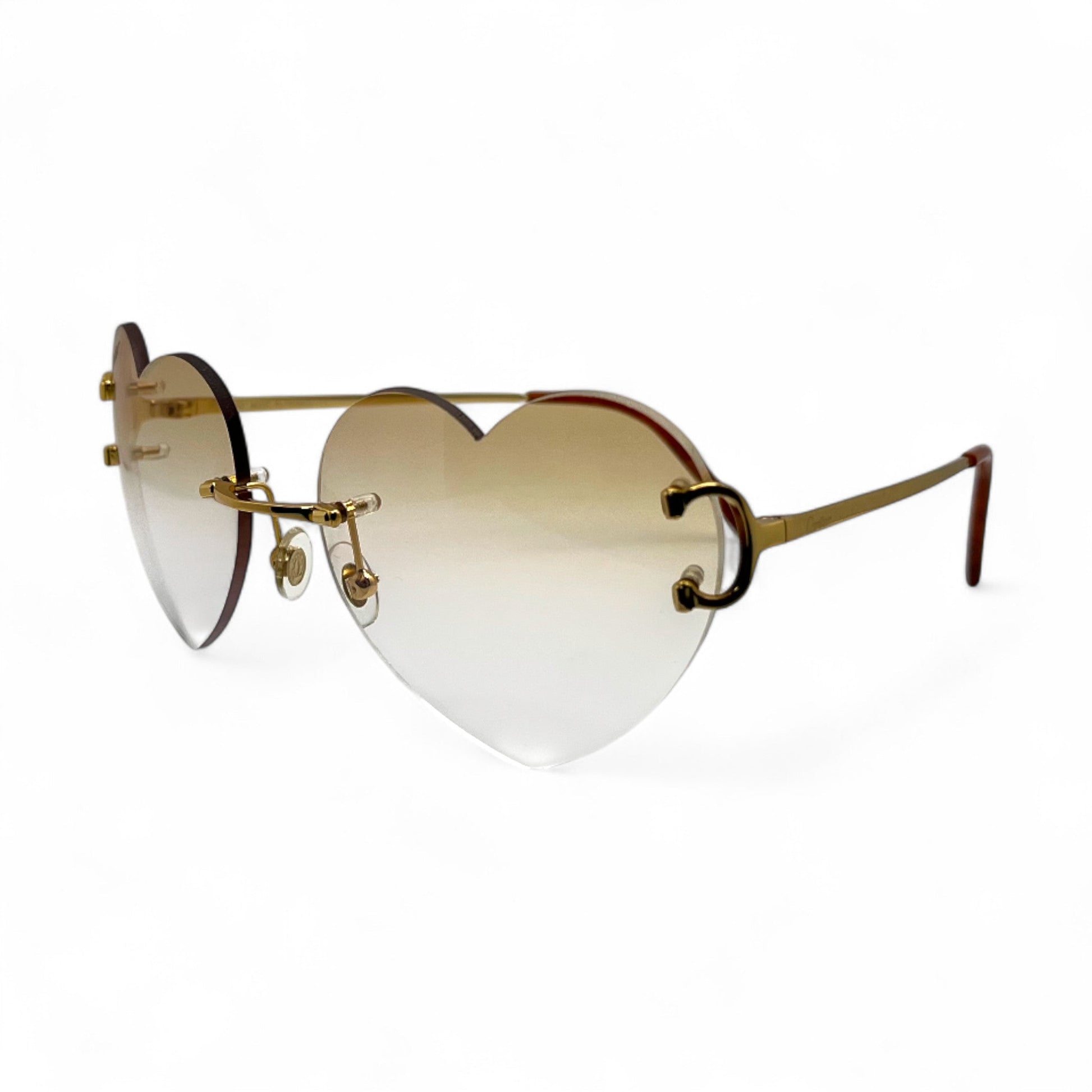 Big C Decor - Gold Wires Sunglasses w/ Hennessy Brown Lenses (2000s) - Luxury Optical