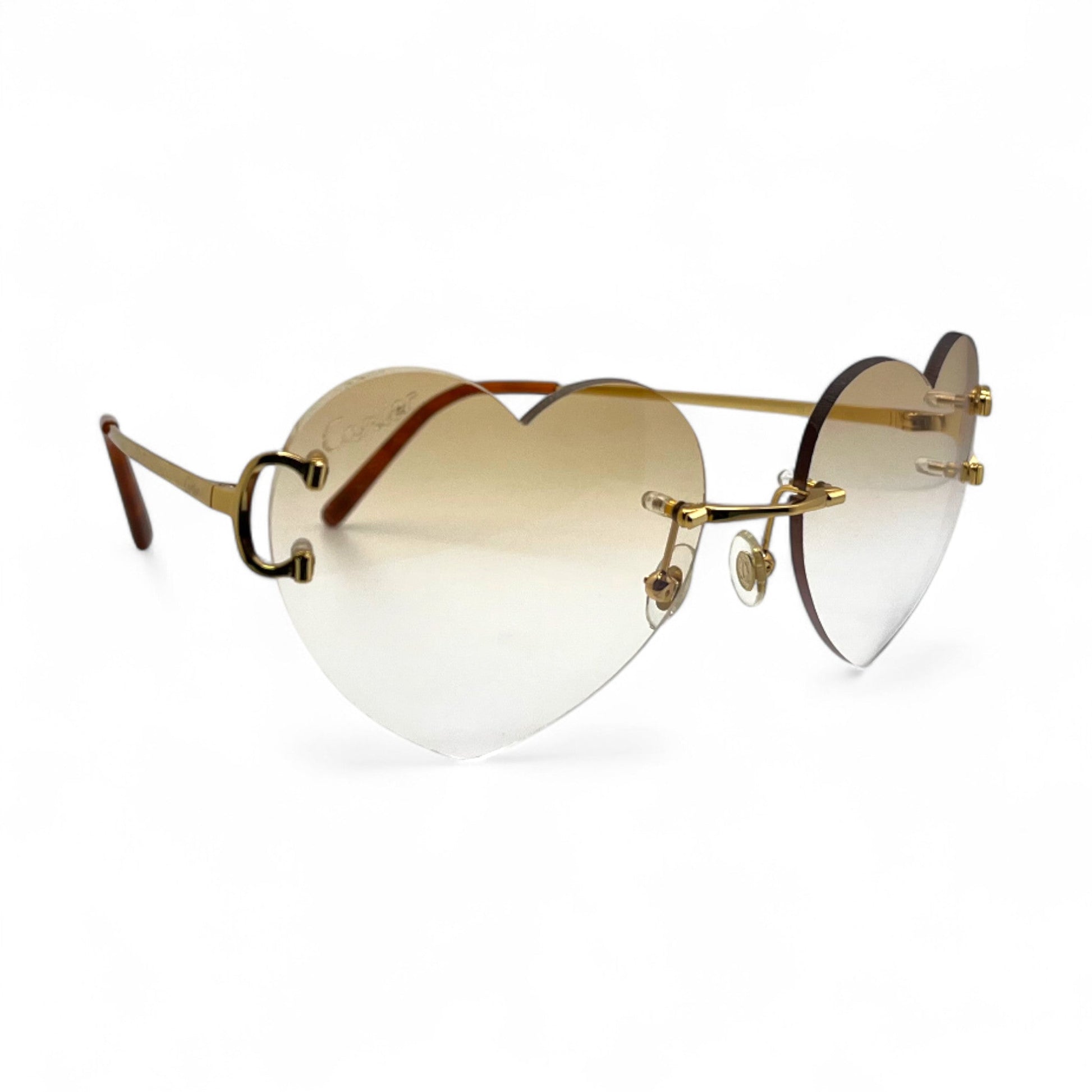 Big C Decor - Gold Wires Sunglasses w/ Hennessy Brown Lenses (2000s) - Luxury Optical