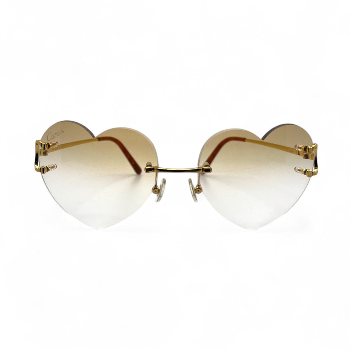 Big C Decor - Gold Wires Sunglasses w/ Hennessy Brown Lenses (2000s) - Luxury Optical