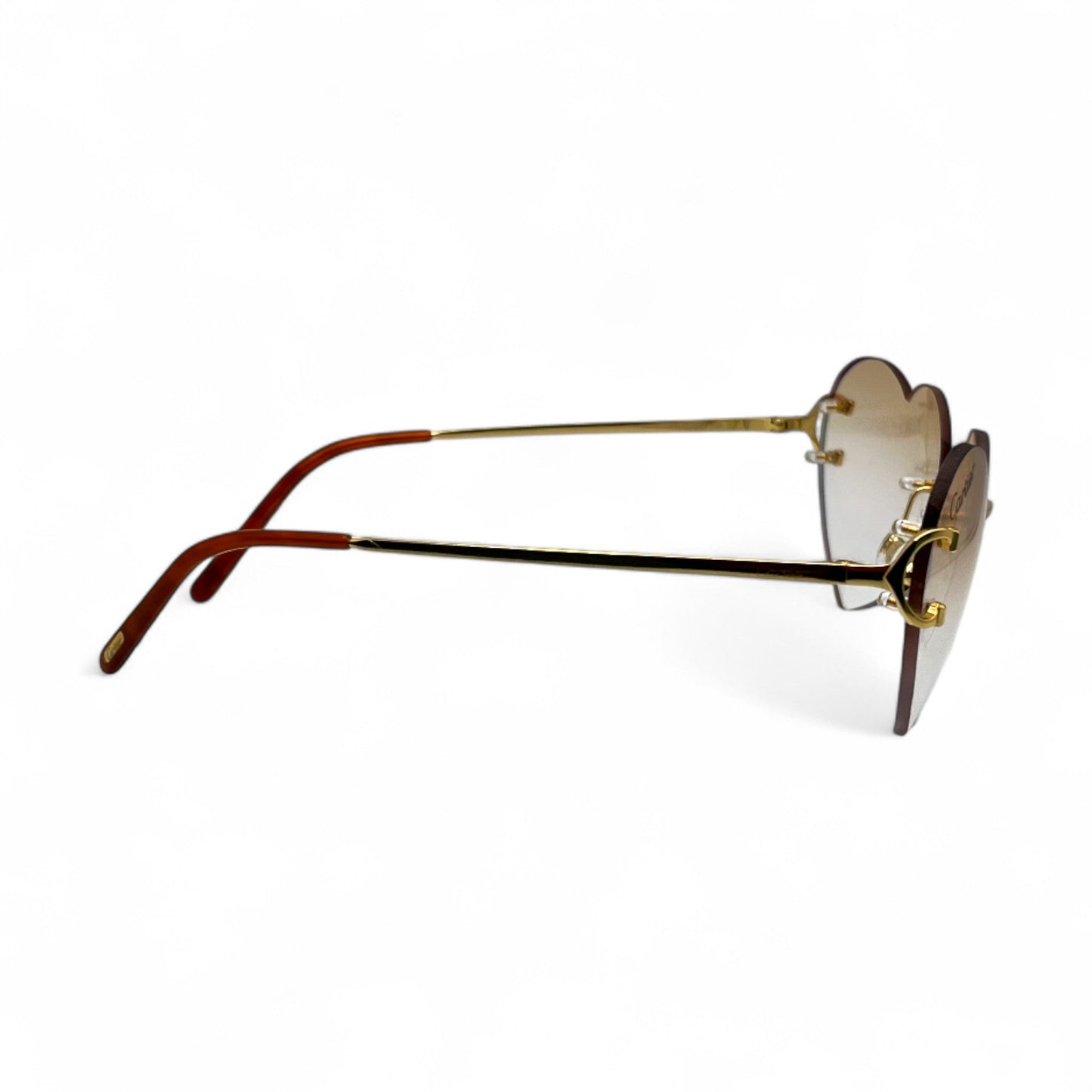 Big C Decor - Gold Wires Sunglasses w/ Hennessy Brown Lenses (2000s) - Luxury Optical